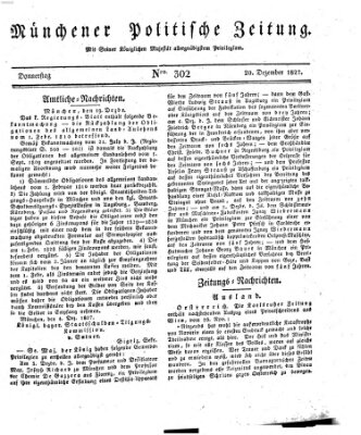 Münchener politische Zeitung (Süddeutsche Presse) Donnerstag 20. Dezember 1827