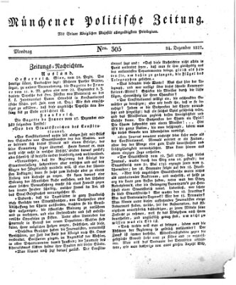 Münchener politische Zeitung (Süddeutsche Presse) Montag 24. Dezember 1827