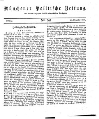 Münchener politische Zeitung (Süddeutsche Presse) Freitag 28. Dezember 1827