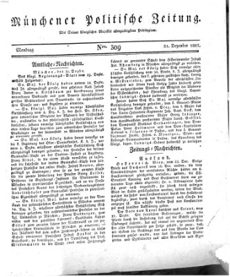 Münchener politische Zeitung (Süddeutsche Presse) Montag 31. Dezember 1827