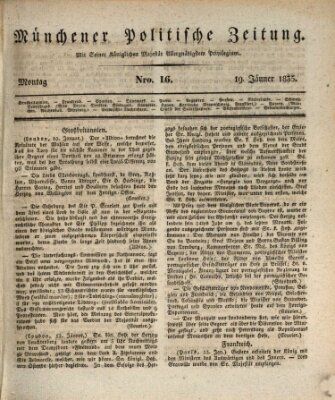 Münchener politische Zeitung (Süddeutsche Presse) Montag 19. Januar 1835