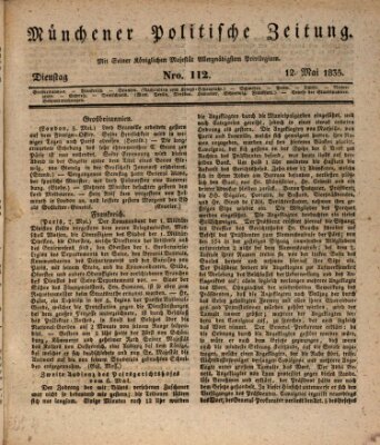 Münchener politische Zeitung (Süddeutsche Presse) Dienstag 12. Mai 1835