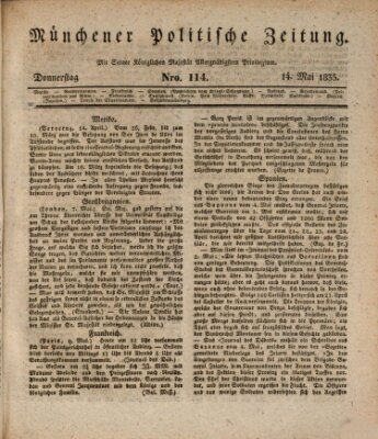 Münchener politische Zeitung (Süddeutsche Presse) Donnerstag 14. Mai 1835