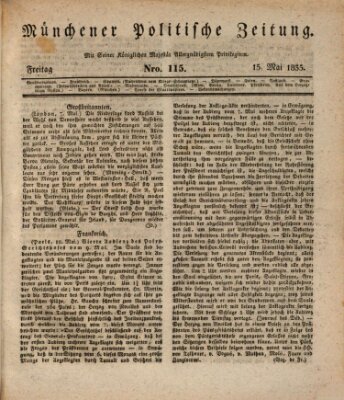 Münchener politische Zeitung (Süddeutsche Presse) Freitag 15. Mai 1835