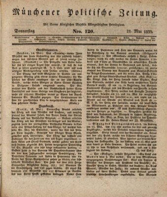 Münchener politische Zeitung (Süddeutsche Presse) Donnerstag 21. Mai 1835