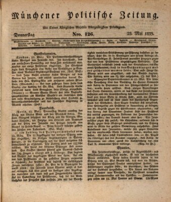 Münchener politische Zeitung (Süddeutsche Presse) Donnerstag 28. Mai 1835