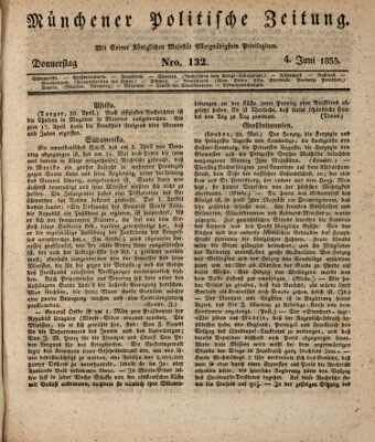 Münchener politische Zeitung (Süddeutsche Presse) Donnerstag 4. Juni 1835