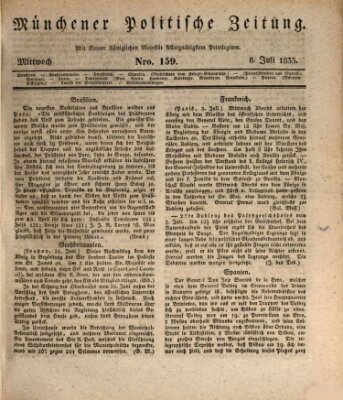 Münchener politische Zeitung (Süddeutsche Presse) Mittwoch 8. Juli 1835