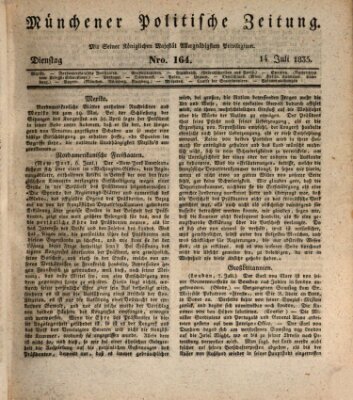 Münchener politische Zeitung (Süddeutsche Presse) Dienstag 14. Juli 1835