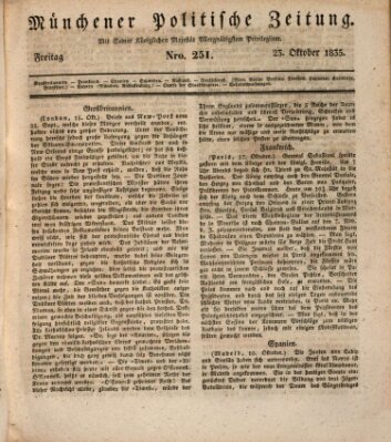 Münchener politische Zeitung (Süddeutsche Presse) Freitag 23. Oktober 1835