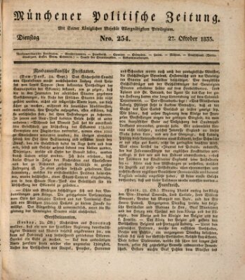 Münchener politische Zeitung (Süddeutsche Presse) Dienstag 27. Oktober 1835