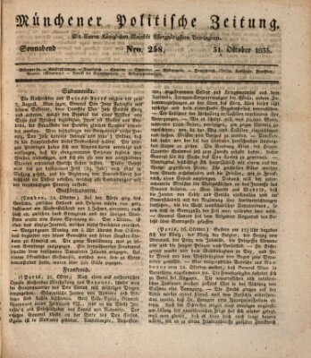 Münchener politische Zeitung (Süddeutsche Presse) Samstag 31. Oktober 1835