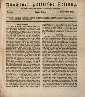 Münchener politische Zeitung (Süddeutsche Presse) Freitag 13. November 1835