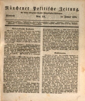 Münchener politische Zeitung (Süddeutsche Presse) Mittwoch 13. Januar 1836