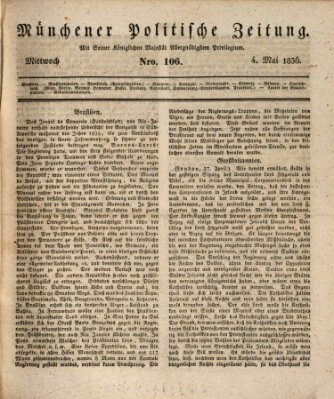 Münchener politische Zeitung (Süddeutsche Presse) Mittwoch 4. Mai 1836