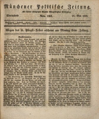 Münchener politische Zeitung (Süddeutsche Presse) Samstag 21. Mai 1836