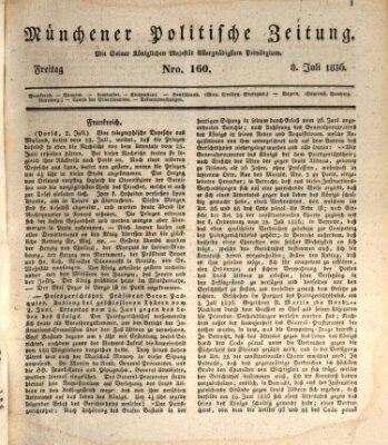 Münchener politische Zeitung (Süddeutsche Presse) Freitag 8. Juli 1836