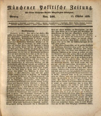 Münchener politische Zeitung (Süddeutsche Presse) Montag 17. Oktober 1836