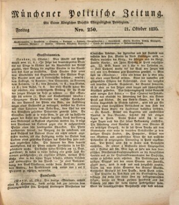 Münchener politische Zeitung (Süddeutsche Presse) Freitag 21. Oktober 1836