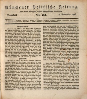 Münchener politische Zeitung (Süddeutsche Presse) Samstag 5. November 1836