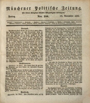 Münchener politische Zeitung (Süddeutsche Presse) Freitag 25. November 1836