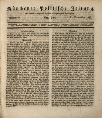 Münchener politische Zeitung (Süddeutsche Presse) Mittwoch 30. November 1836