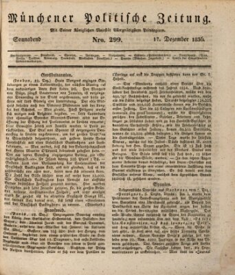 Münchener politische Zeitung (Süddeutsche Presse) Samstag 17. Dezember 1836