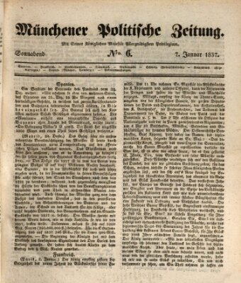 Münchener politische Zeitung (Süddeutsche Presse) Samstag 7. Januar 1837