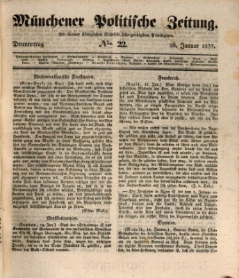 Münchener politische Zeitung (Süddeutsche Presse) Donnerstag 26. Januar 1837