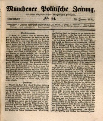 Münchener politische Zeitung (Süddeutsche Presse) Samstag 28. Januar 1837