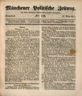 Münchener politische Zeitung (Süddeutsche Presse) Samstag 13. Mai 1837