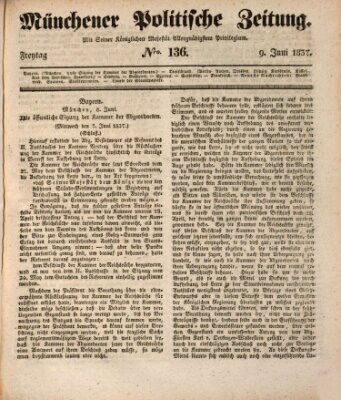 Münchener politische Zeitung (Süddeutsche Presse) Freitag 9. Juni 1837