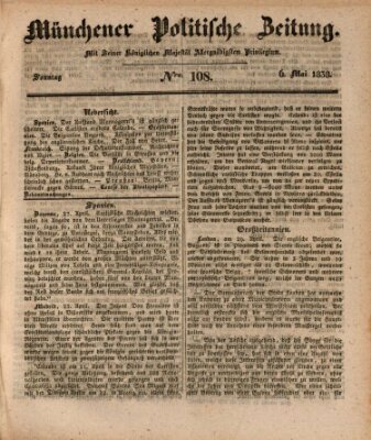 Münchener politische Zeitung (Süddeutsche Presse) Sonntag 6. Mai 1838