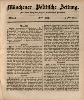 Münchener politische Zeitung (Süddeutsche Presse) Mittwoch 9. Mai 1838