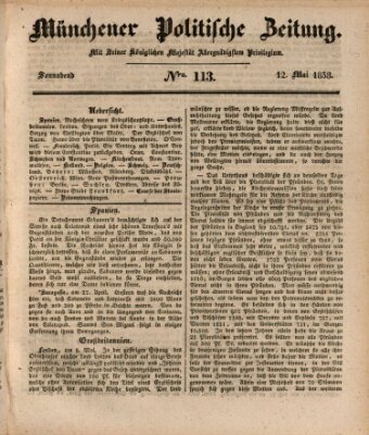 Münchener politische Zeitung (Süddeutsche Presse) Samstag 12. Mai 1838