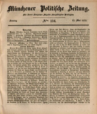 Münchener politische Zeitung (Süddeutsche Presse) Sonntag 13. Mai 1838