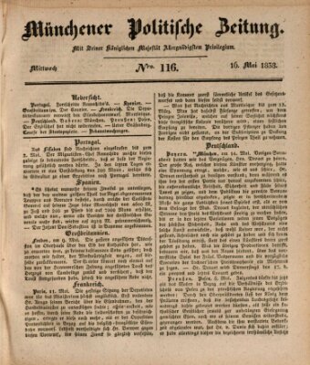 Münchener politische Zeitung (Süddeutsche Presse) Mittwoch 16. Mai 1838