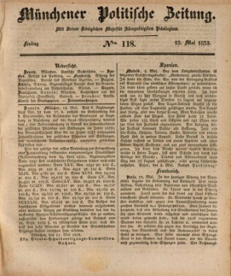 Münchener politische Zeitung (Süddeutsche Presse) Freitag 18. Mai 1838