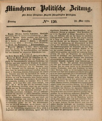 Münchener politische Zeitung (Süddeutsche Presse) Sonntag 20. Mai 1838