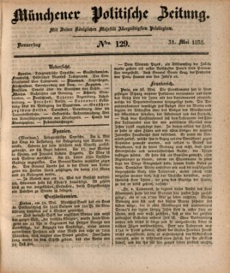 Münchener politische Zeitung (Süddeutsche Presse) Donnerstag 31. Mai 1838