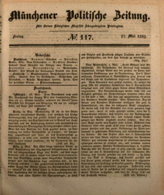 Münchener politische Zeitung (Süddeutsche Presse) Freitag 17. Mai 1839