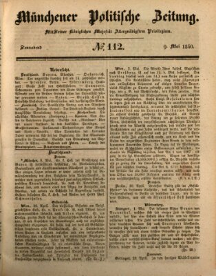 Münchener politische Zeitung (Süddeutsche Presse) Samstag 9. Mai 1840