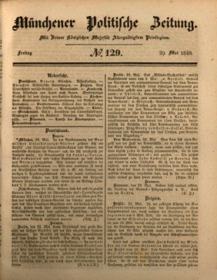 Münchener politische Zeitung (Süddeutsche Presse) Freitag 29. Mai 1840