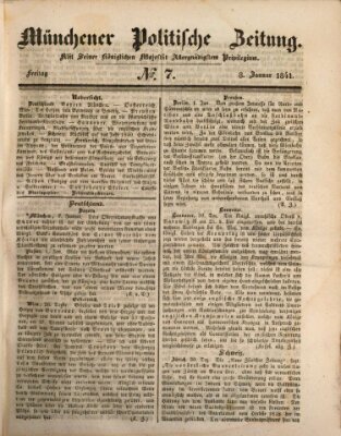 Münchener politische Zeitung (Süddeutsche Presse) Freitag 8. Januar 1841