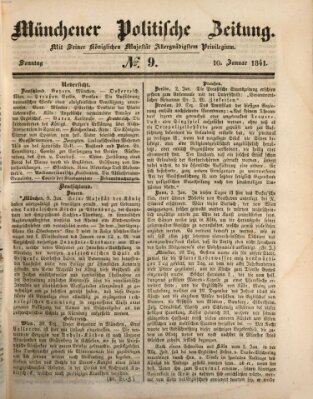 Münchener politische Zeitung (Süddeutsche Presse) Sonntag 10. Januar 1841