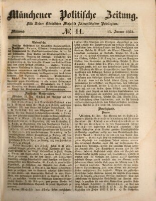 Münchener politische Zeitung (Süddeutsche Presse) Mittwoch 13. Januar 1841