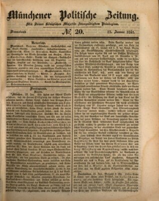 Münchener politische Zeitung (Süddeutsche Presse) Samstag 23. Januar 1841