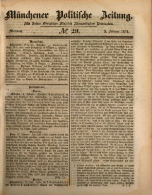 Münchener politische Zeitung (Süddeutsche Presse) Mittwoch 3. Februar 1841