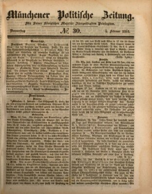 Münchener politische Zeitung (Süddeutsche Presse) Donnerstag 4. Februar 1841