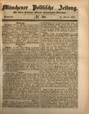 Münchener politische Zeitung (Süddeutsche Presse) Samstag 13. Februar 1841